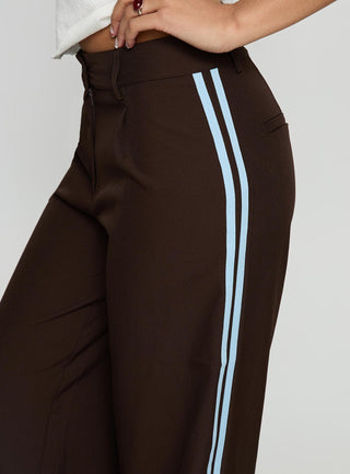 Wendi Tipping Suit Pant Brown  Blue