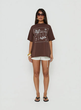 Hotel Sole Oversized Graphic Tee Brown