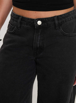 Ramos Low Rise Straight Leg Jeans Washed Black Petite