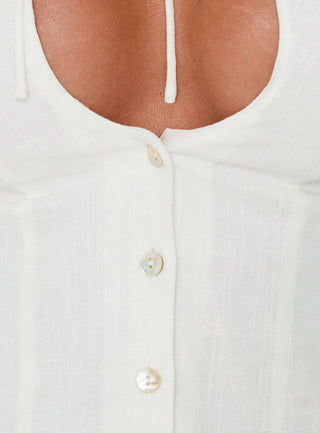 Louisiah Keyhole Top White
