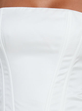 Joslyne Off Shoulder Corset Mini Dress White