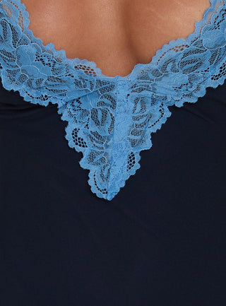 Call My Lover Lace Slip Maxi Dress Navy