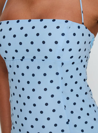 Delamere Mini Dress Blue  Navy Polka