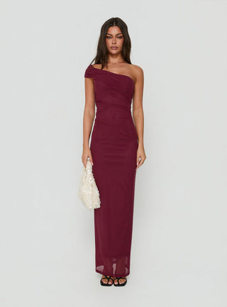 Spritzia One Shoulder Maxi Dress Plum