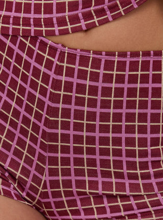 Aderis Micro Shorts Red Check