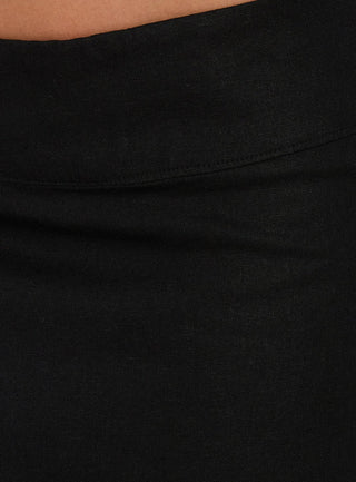 Such Delight Linen Midi Skirt Black