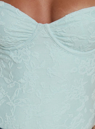 Alorah Textured Bodysuit Blue
