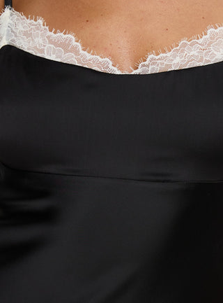 Serabelle Lace Mini Dress Black  Cream