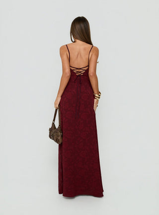 South of France Maxi Dress Burgundy