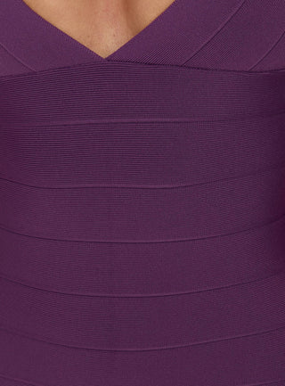 Lucinnda Plunge Bandage Mini Dress Purple