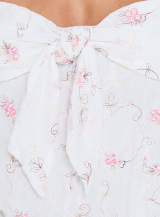 Paislie Mesh Top White