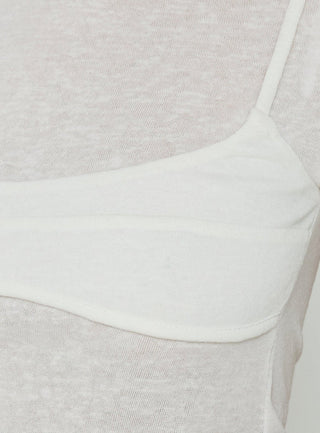 Ciella Bust Detail Short Sleeve Tee White