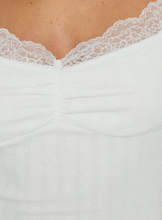 Tovvah Lace Detail Cami Top White