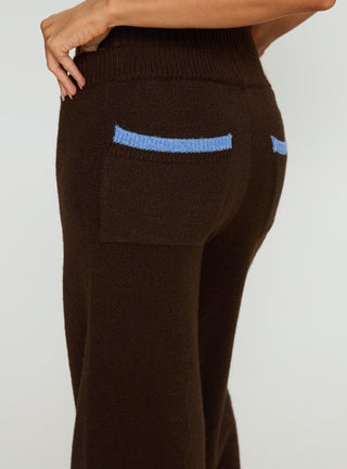 Bekki Wide Leg Knit Pant Brown