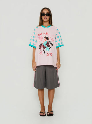 No Bad Days Oversized Graphic Tee Pink / Multi