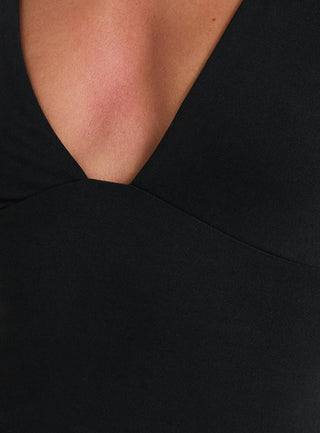 Jordunn Sleeveless Asymmetrical Midi Dress Charcoal
