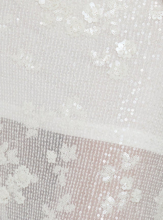 Heart Stealer Sheer Sequin Midi Skirt White
