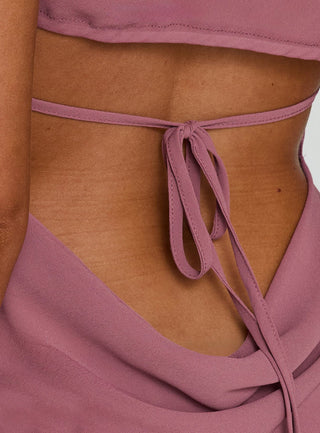 Vianna One Shoulder Foldover Detail Top Pink