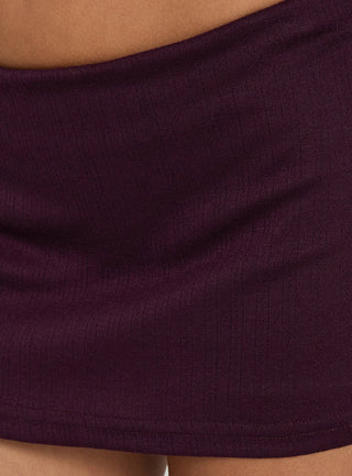 Kizuri Pointelle Low Rise Mini Skort Plum