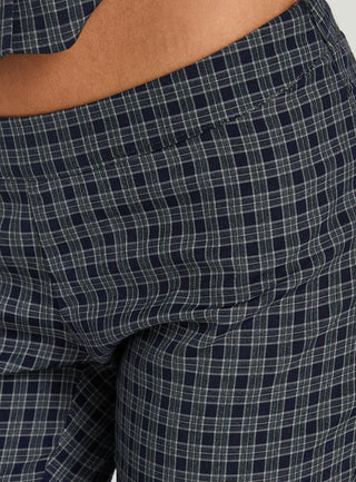 Mayvie Capri Pants Navy Check