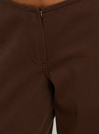 Hereos Mid Rise Baggy Leg Jeans Washed Chocolate