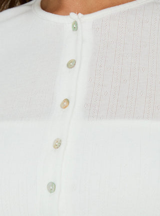 Kishie Layered Cardigan Top White