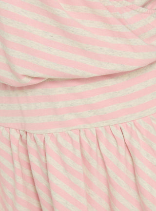 Joelie Halter Draped Mini Dress Pink / Grey Stripe