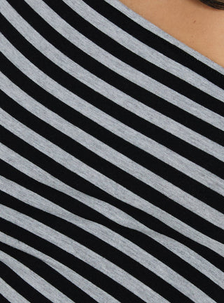 Lost Connection One Shoulder Top Multi Stripe
