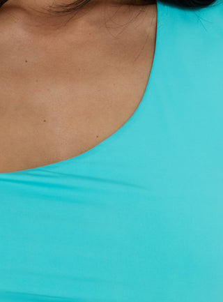 Tannen Cut Out Tank Top Cyan