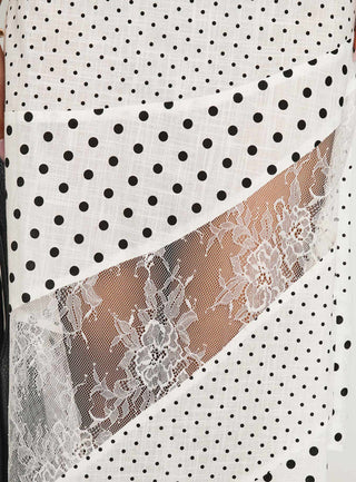 Rennar Maxi Skirt White  Polka Dot Petite