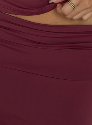 Liorah Foldover Waist Maxi Skirt Red