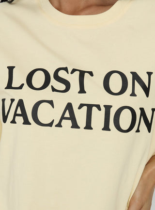 Lost On Vacation Oversized Tee Yellow