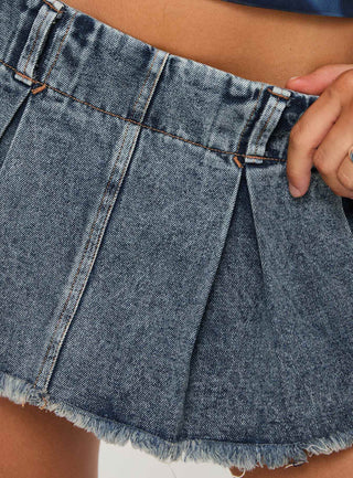 Allure 90s Mini Skort Faded Denim