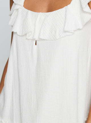 Alicen Frill Mini Dress White