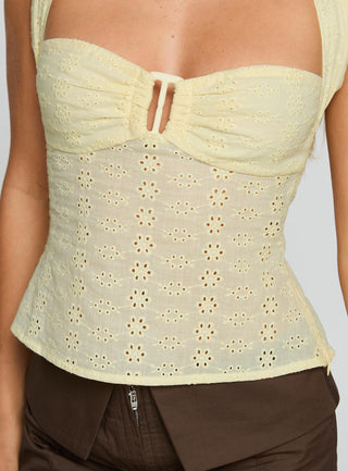 Isabetta Halter Top Lemon