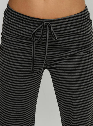 Alfreda Jersey Pants Grey  Black Stripe