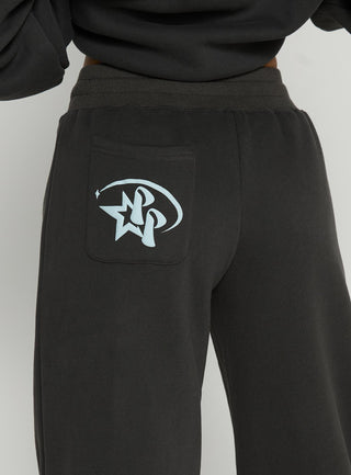 Princess Polly Stargirl Wide Leg Sweat Pants Charcoal