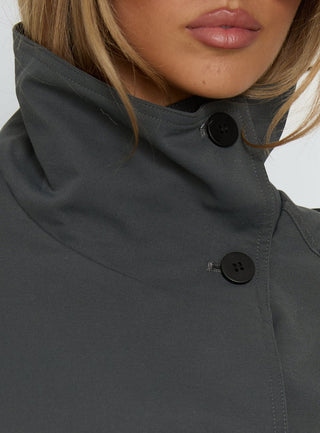 Blanc Cropped Trench Coat Olive