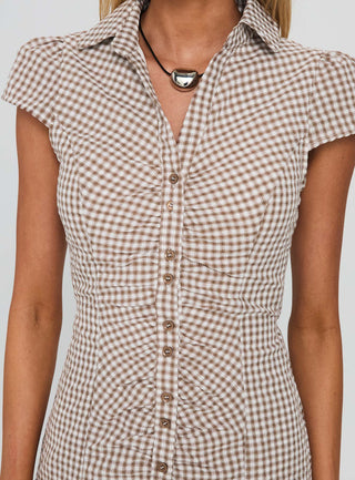 Arianwyn Mini Dress Brown Check