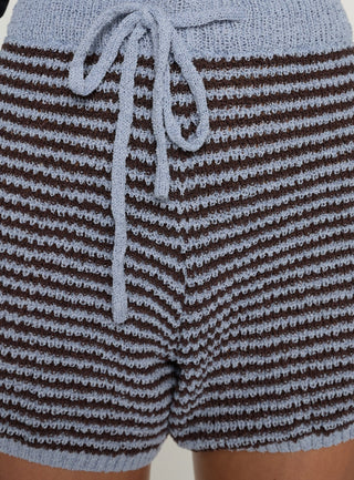 Serenique Knit Shorts Blue  Chocolate