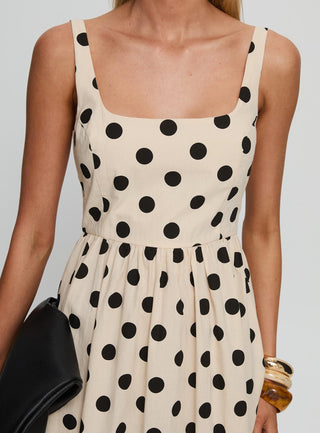 Cartmel Maxi Dress Cream  Polka Dot