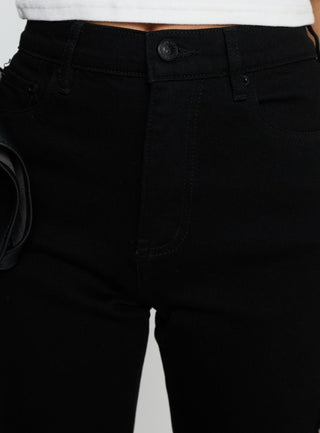 Cindee High Rise Cropped Jeans Jet Black
