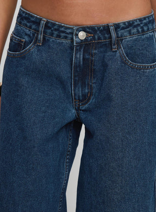Ramos Low Rise Denim Jeans Dark Blue Wash