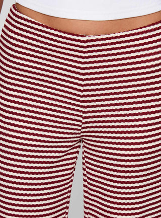 Next To Me Lounge Pant Red  White Stripe