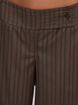 Cedars Low Rise Pant Brown Stripe
