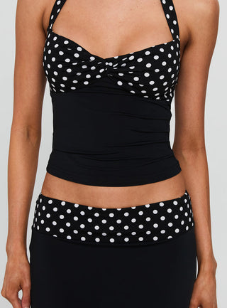 Norelle Halter Set Black Polka Dot