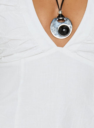 Claudiana Gathered Halter Top White