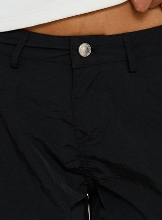 Hudsen Longline Nylon Cargo Shorts Black