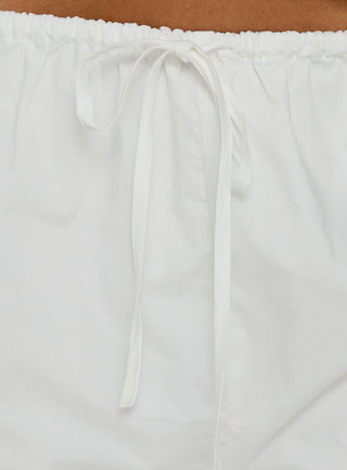 Sakai Broderie Detail Longline Shorts White