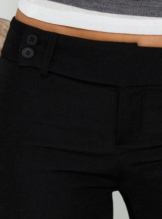Jordanna Belted Straight Pants Black